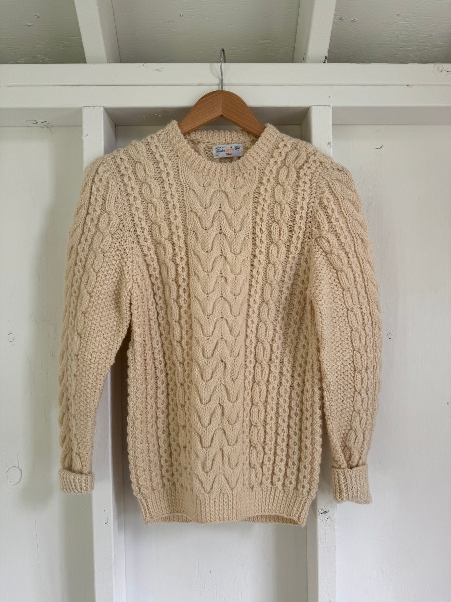 Vintage Wool Fisherman's Sweater - Diamonds & Rust