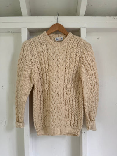 Vintage Wool Fisherman's Sweater - Diamonds & Rust