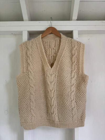 Vintage Wool Fisherman's Sweater - V Neck Vest - Diamonds & Rust