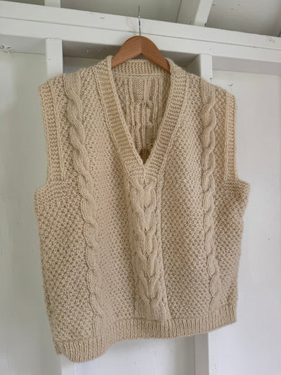 Vintage Wool Fisherman's Sweater - V Neck Vest - Diamonds & Rust