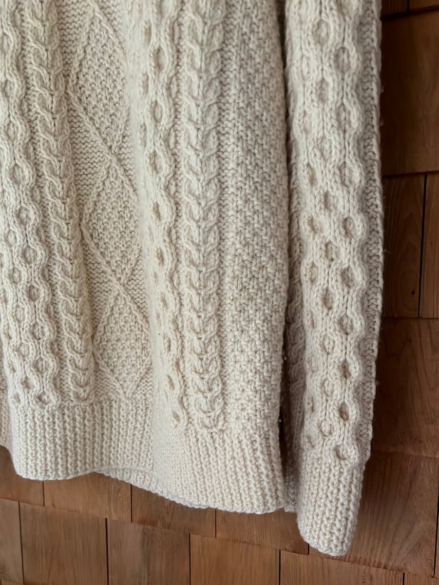Vintage Wool Fishermen's Cardigan Sweater - Diamonds & Rust