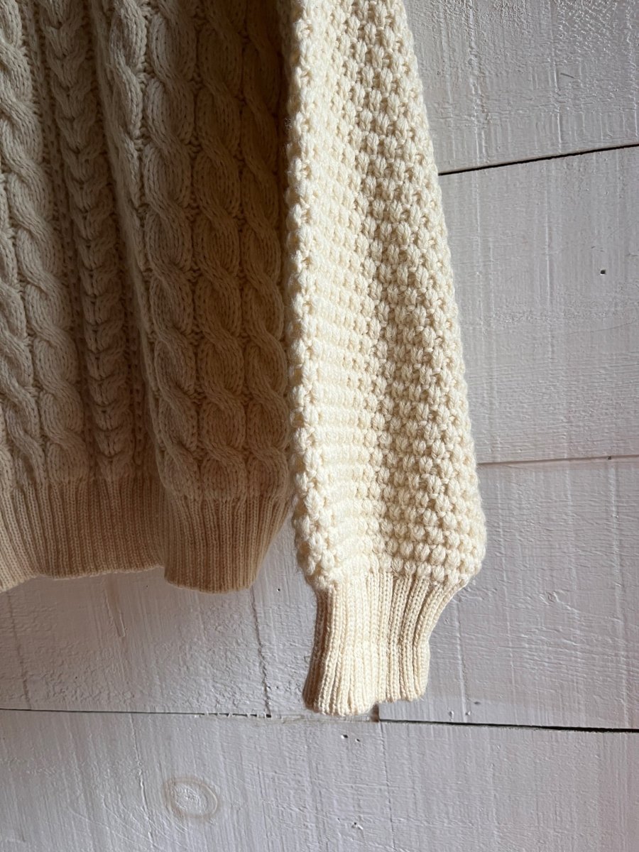 Vintage Wool Fishermen's Sweater - Diamonds & Rust