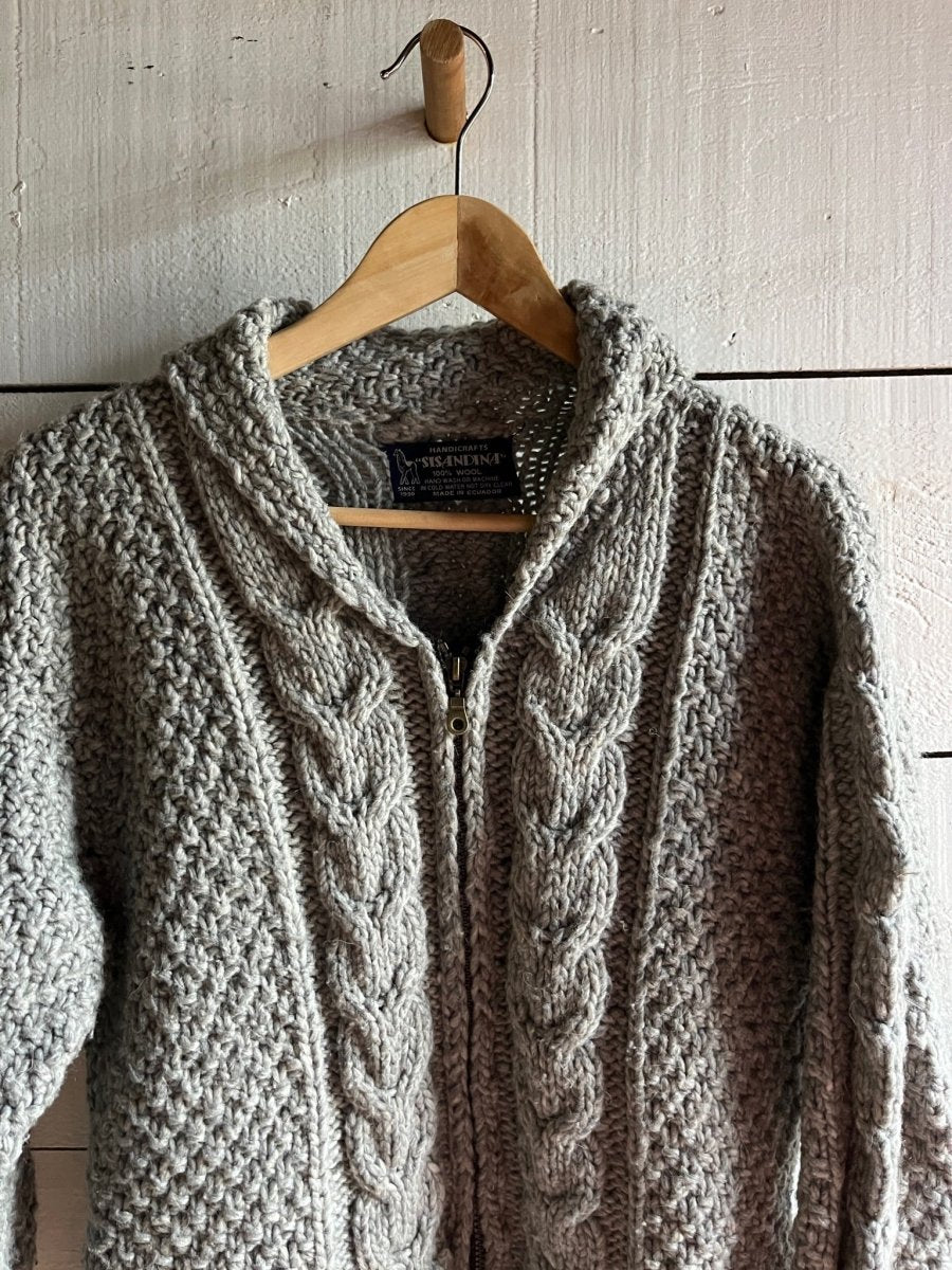 Vintage Wool Fishermen's Sweater - Diamonds & Rust