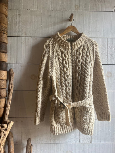 Vintage Wool Fishermen's Sweater - Diamonds & Rust