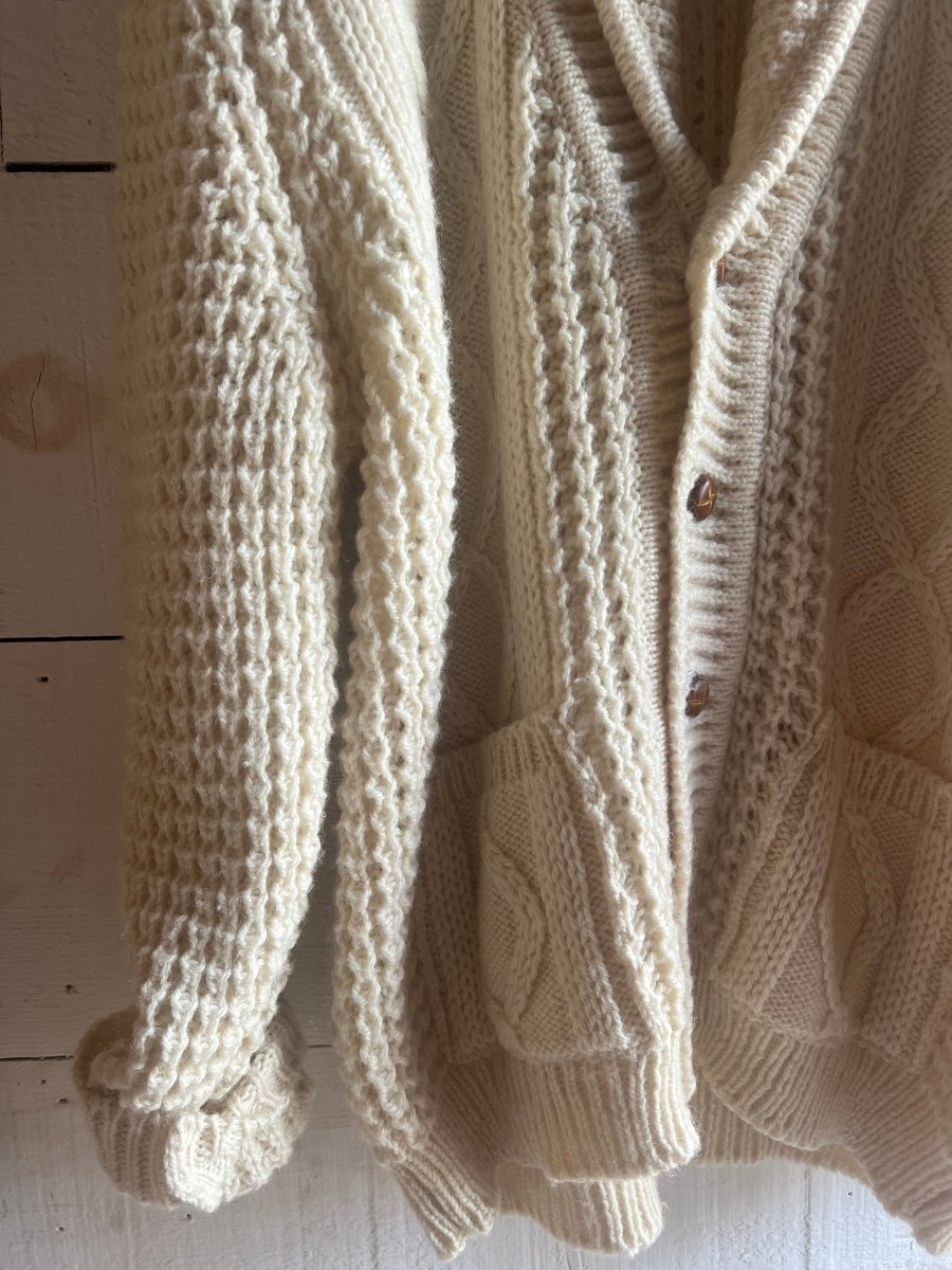 Vintage Wool Fishermen's Sweater - Diamonds & Rust
