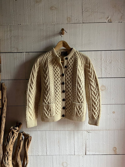 Vintage Wool Fishermen's Sweater - Diamonds & Rust