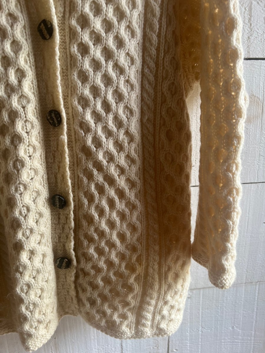 Vintage Wool Fishermen's Sweater - Diamonds & Rust