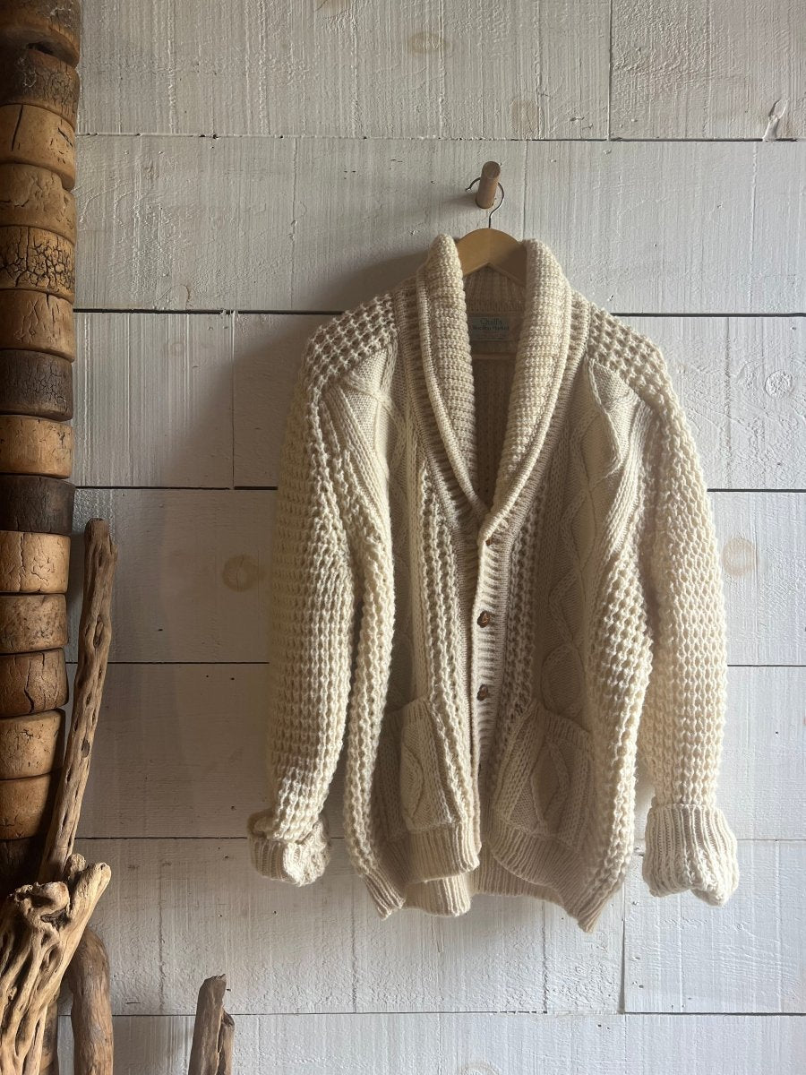 Vintage Wool Fishermen's Sweater - Diamonds & Rust