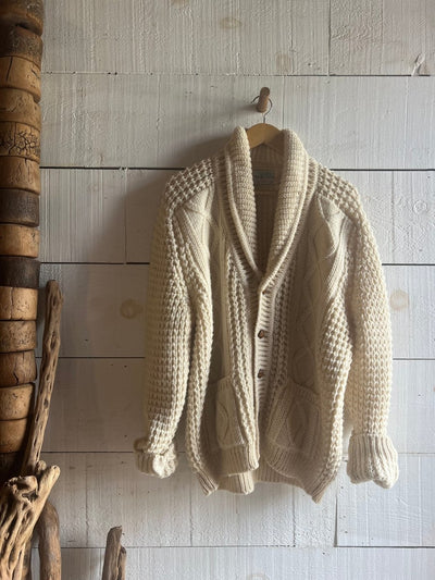 Vintage Wool Fishermen's Sweater - Diamonds & Rust