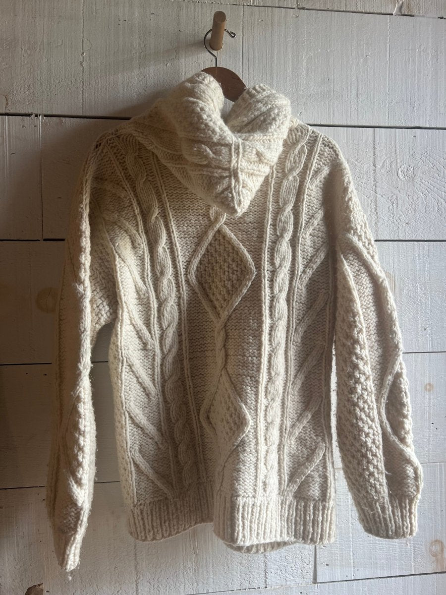 Vintage Wool Fishermen's Sweater - Diamonds & Rust