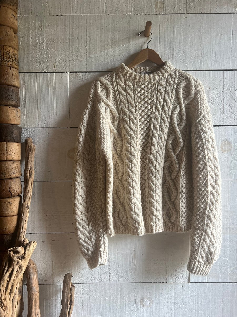 Vintage Wool Fishermen's Sweater - Diamonds & Rust
