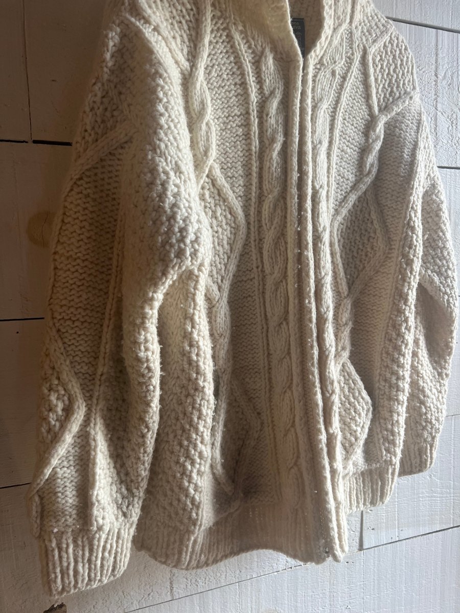 Vintage Wool Fishermen's Sweater - Diamonds & Rust