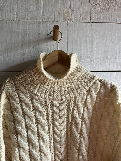 Vintage Wool Fishermen's Sweater - Diamonds & Rust