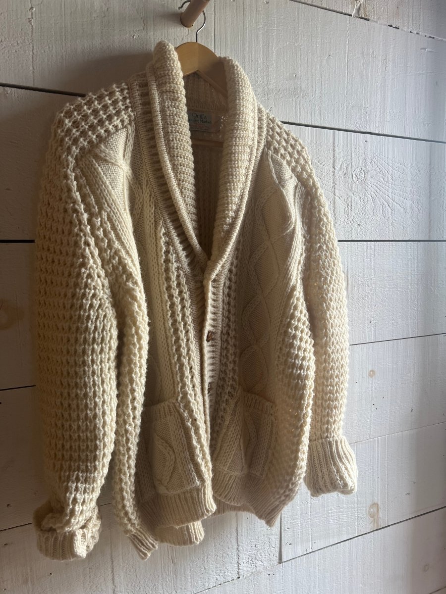 Vintage Wool Fishermen's Sweater - Diamonds & Rust