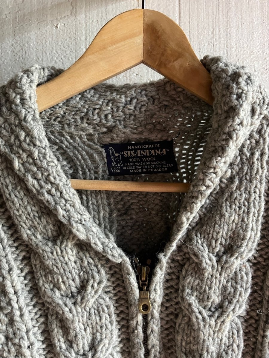 Vintage Wool Fishermen's Sweater - Diamonds & Rust