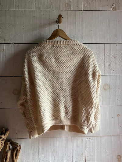 Vintage Wool Fishermen's Sweater - Diamonds & Rust