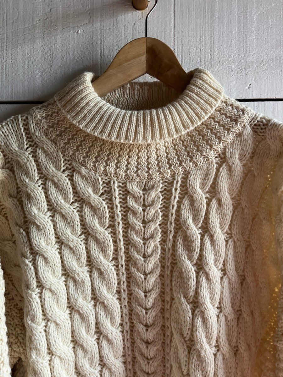 Vintage Wool Fishermen's Sweater - Diamonds & Rust