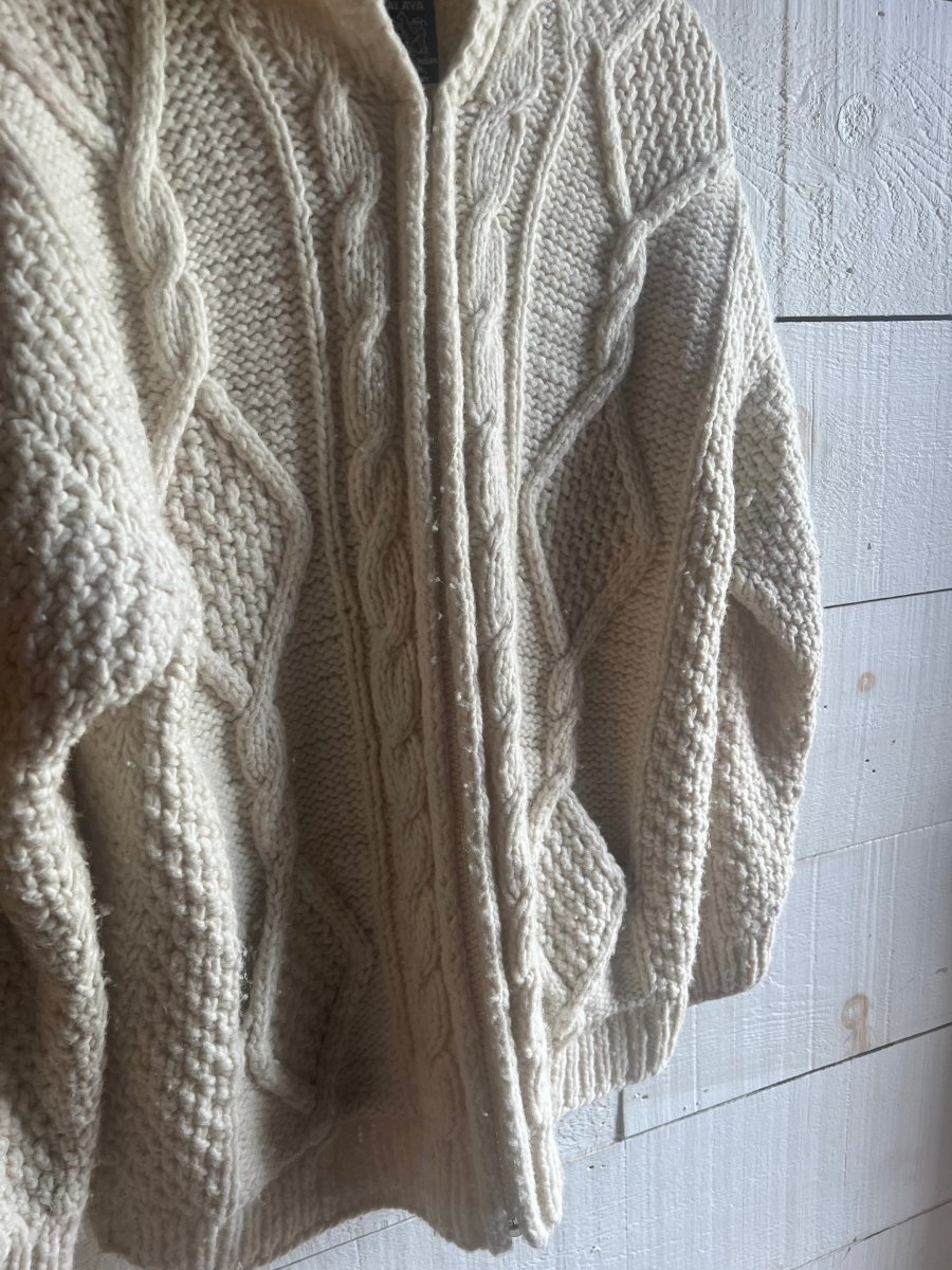 Vintage Wool Fishermen's Sweater - Diamonds & Rust