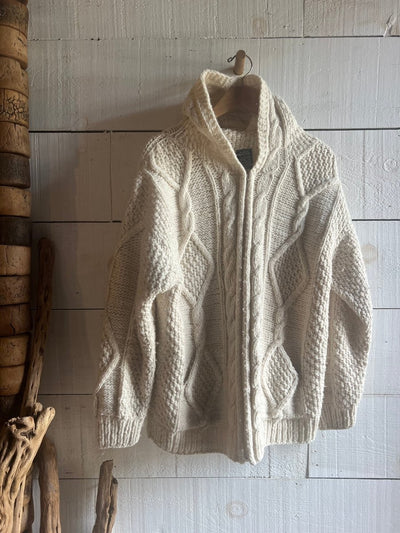 Vintage Wool Fishermen's Sweater - Diamonds & Rust