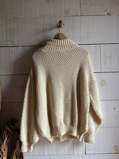 Vintage Wool Fishermen's Sweater - Diamonds & Rust