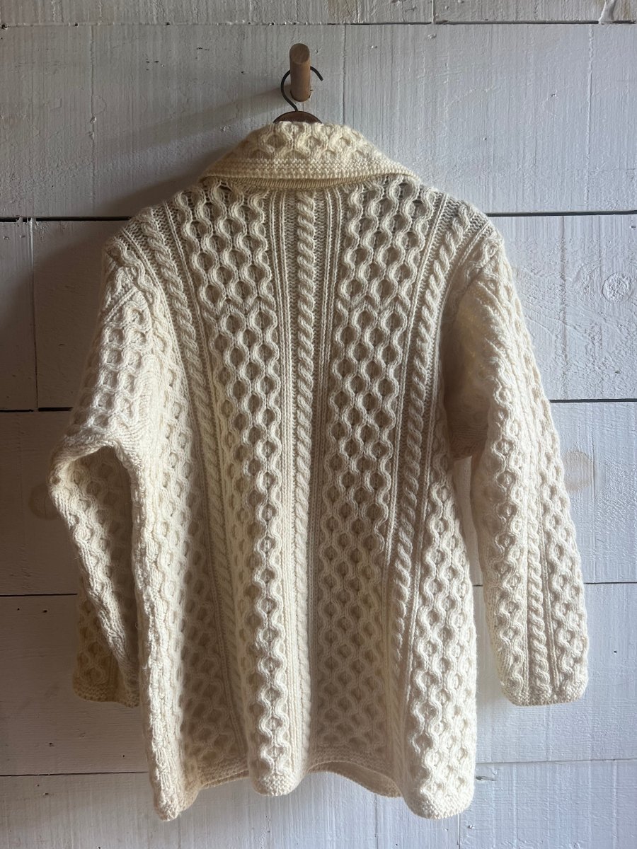 Vintage Wool Fishermen's Sweater - Diamonds & Rust