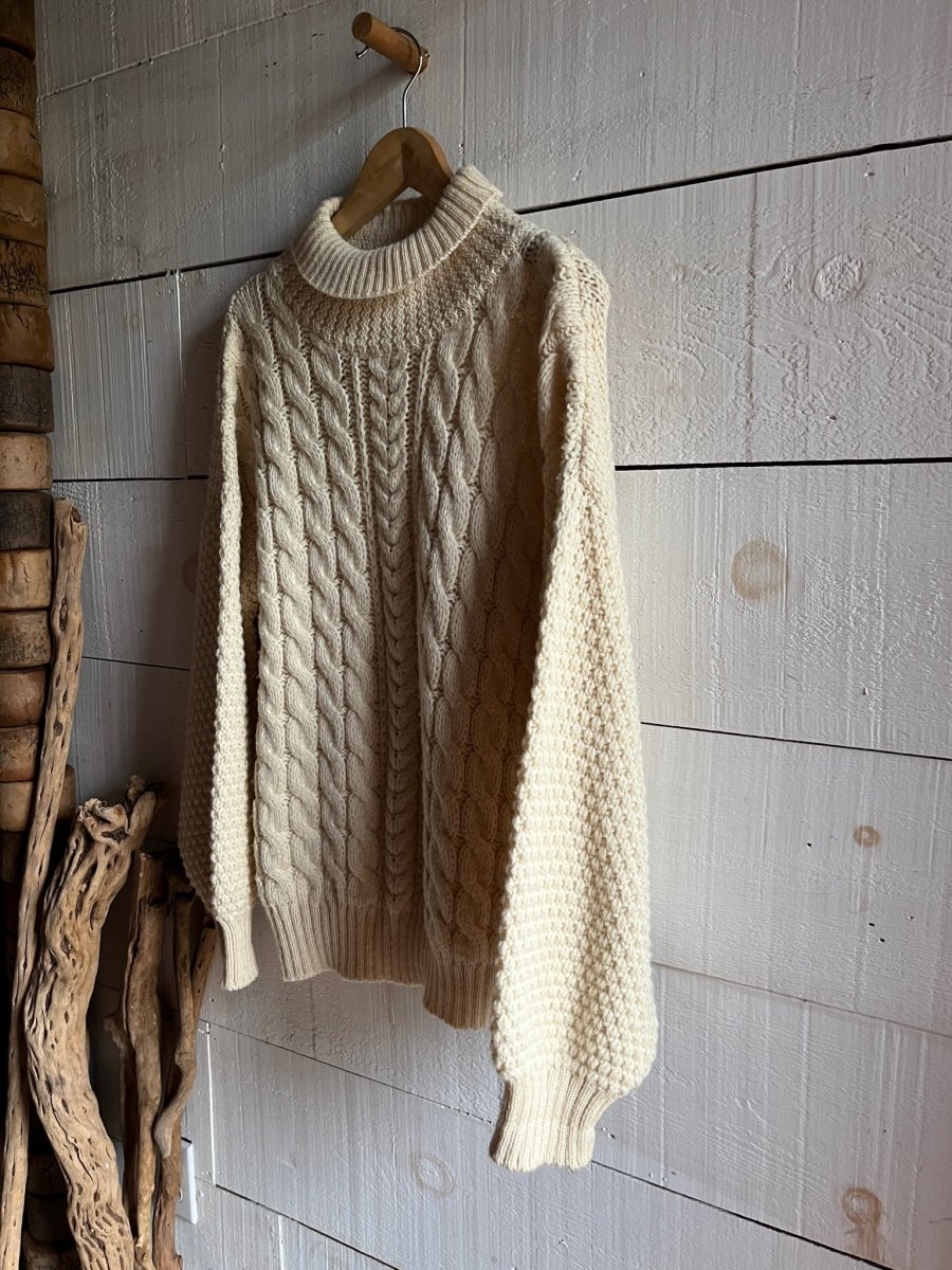Vintage Wool Fishermen's Sweater - Diamonds & Rust