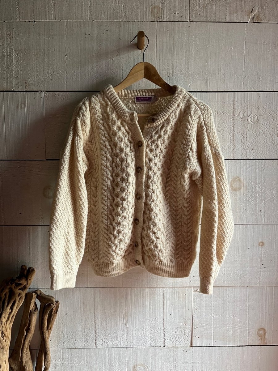 Vintage Wool Fishermen's Sweater - Diamonds & Rust