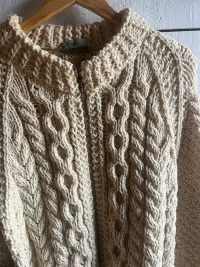 Vintage Wool Fishermen's Sweater - Diamonds & Rust