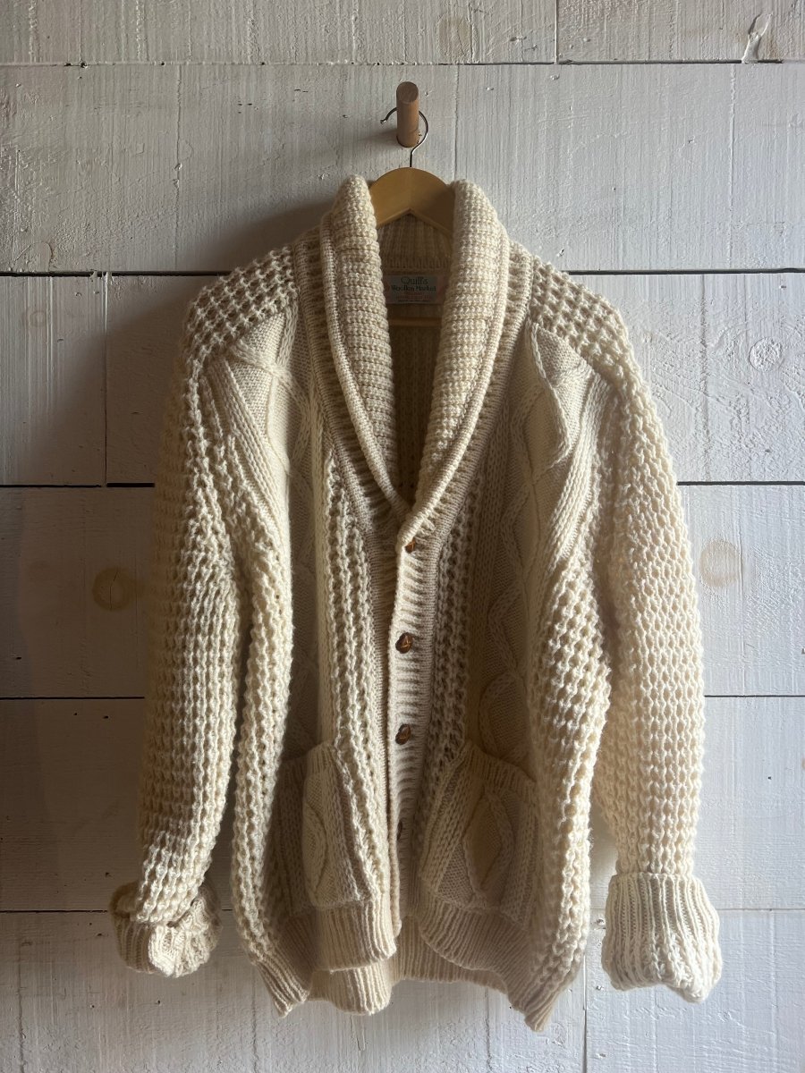 Vintage Wool Fishermen's Sweater - Diamonds & Rust