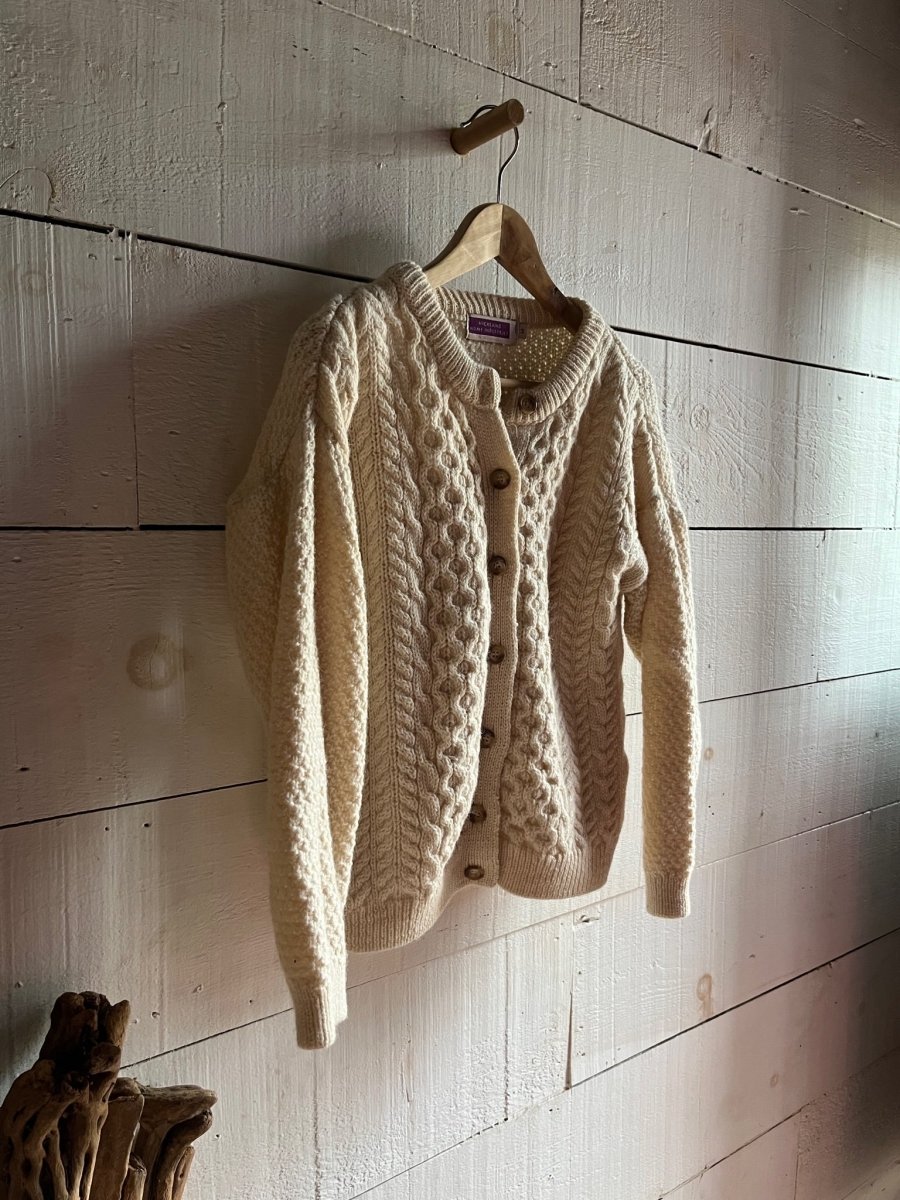 Vintage Wool Fishermen's Sweater - Diamonds & Rust
