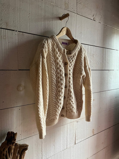 Vintage Wool Fishermen's Sweater - Diamonds & Rust