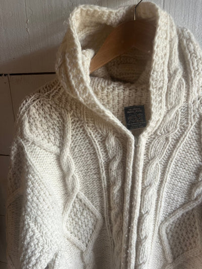 Vintage Wool Fishermen's Sweater - Diamonds & Rust