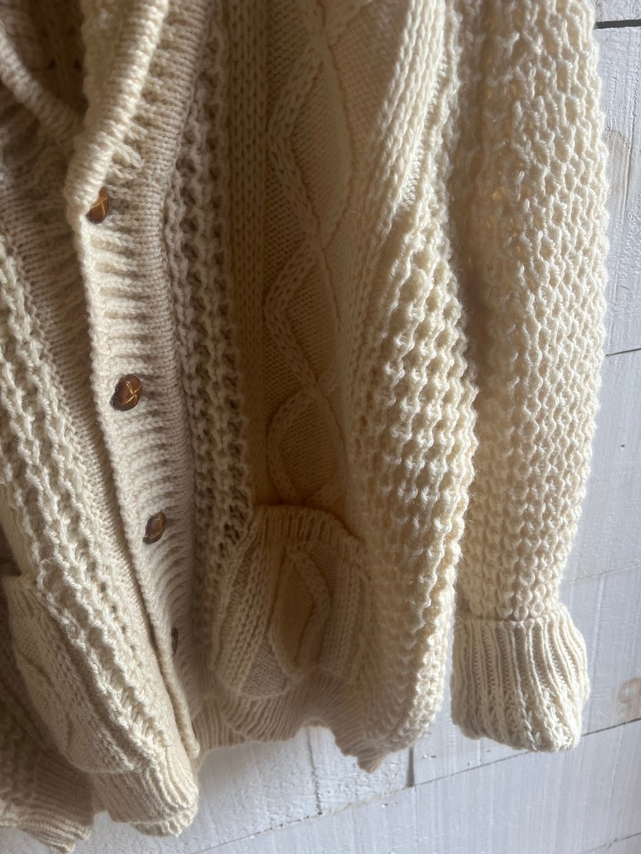 Vintage Wool Fishermen's Sweater - Diamonds & Rust