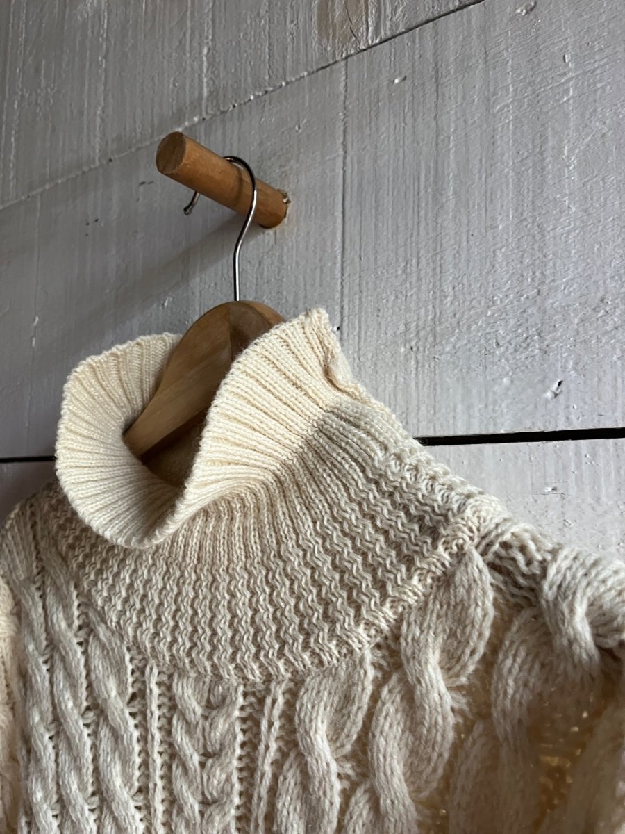 Vintage Wool Fishermen's Sweater - Diamonds & Rust