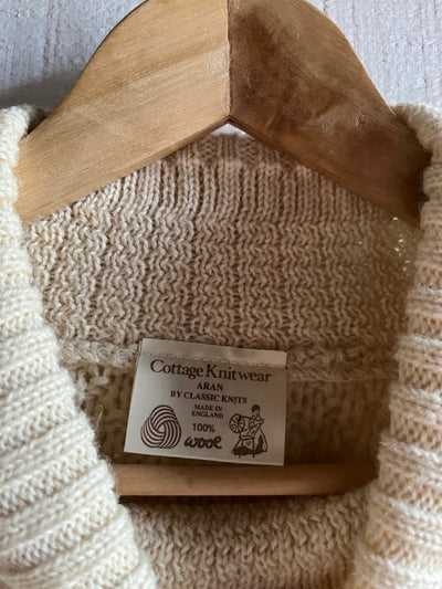 Vintage Wool Fishermen's Sweater - Diamonds & Rust