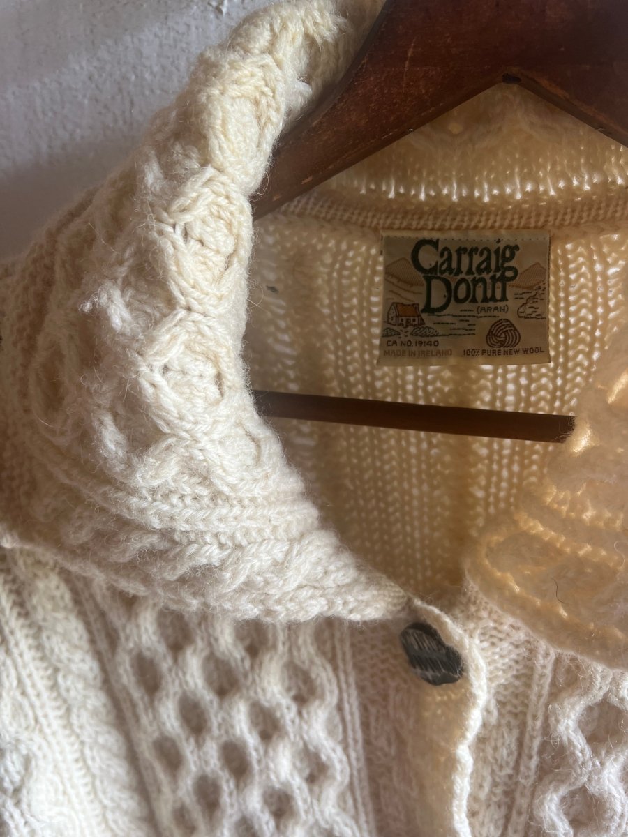 Vintage Wool Fishermen's Sweater - Diamonds & Rust