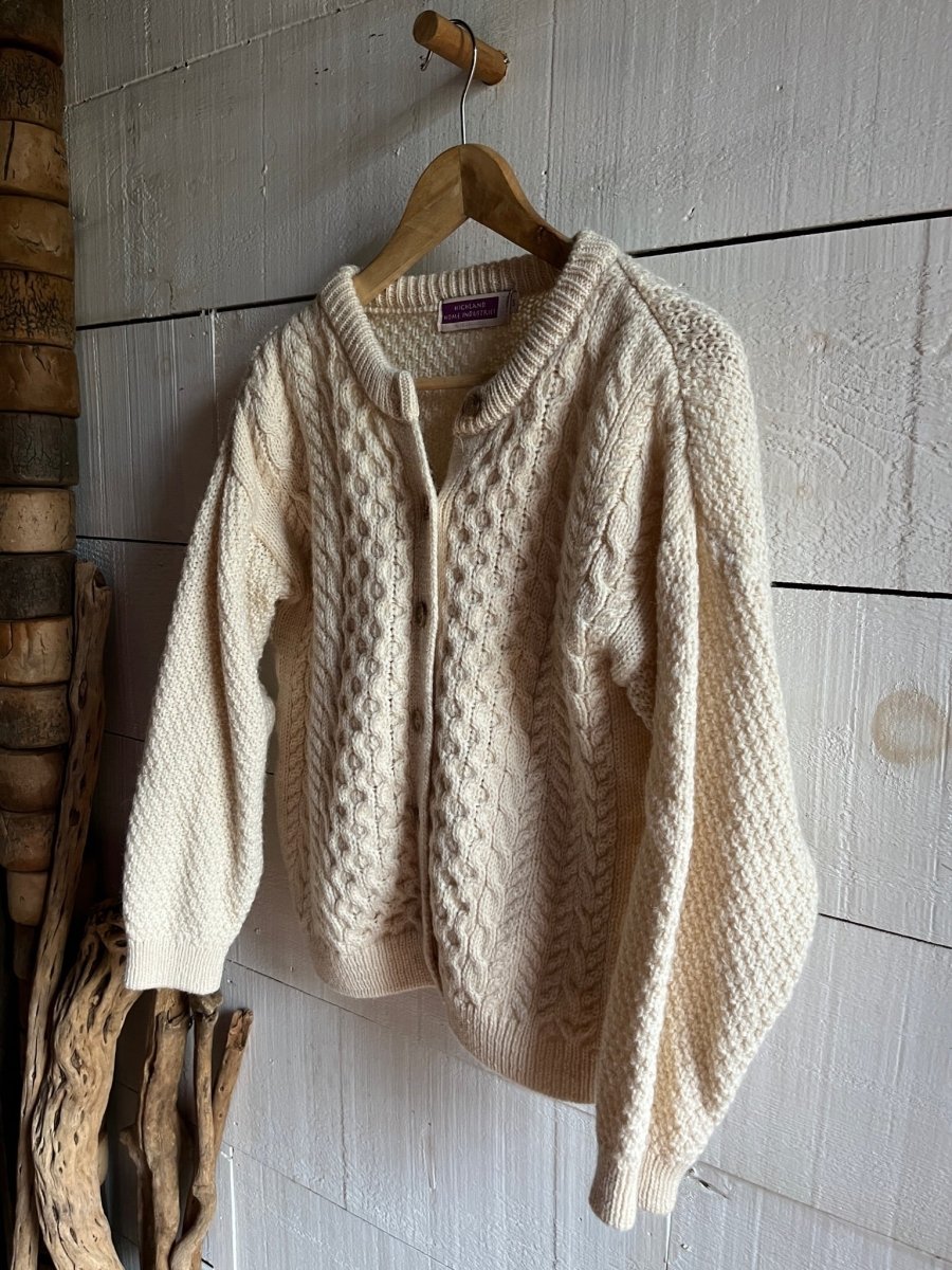 Vintage Wool Fishermen's Sweater - Diamonds & Rust