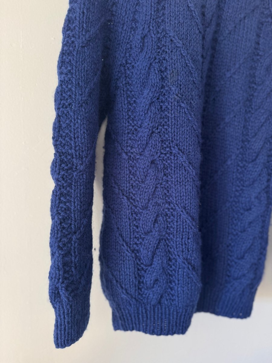 Vintage Wool Fishermen's Sweater Blue - Diamonds & Rust