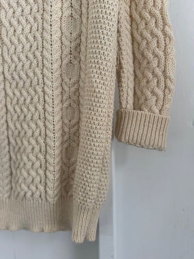 Vintage Wool Fishermen's Sweater Cardigan - Diamonds & Rust
