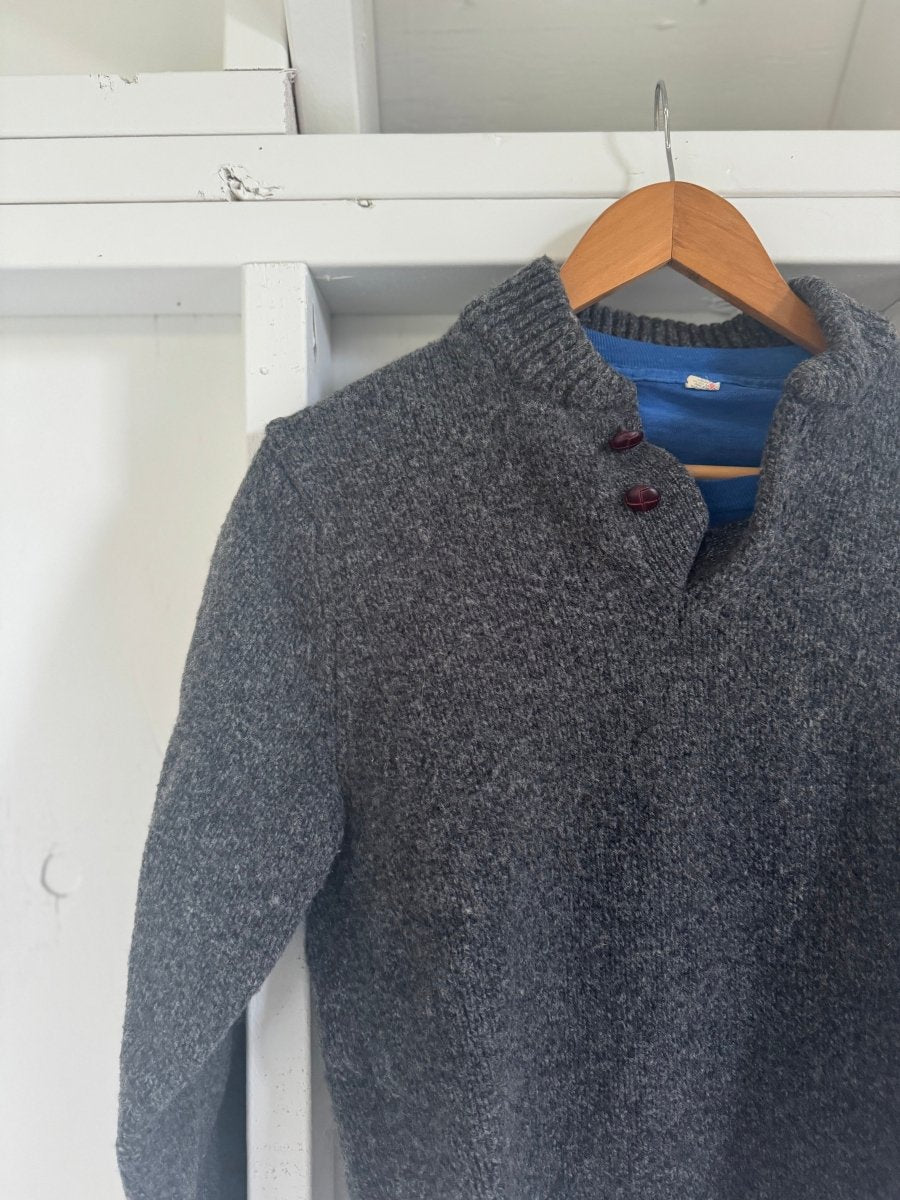 Vintage Wool Sweater - Charcoal Grey - Diamonds & Rust