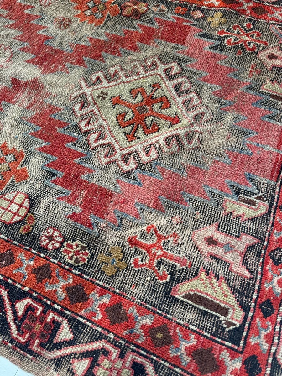 Vintage Worn In Rug - Pink + Orange - Diamonds & Rust