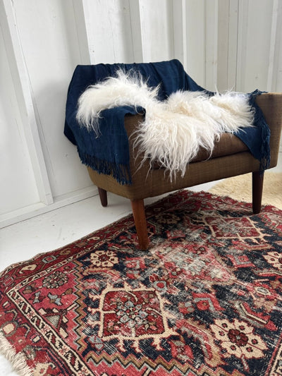 Vintage Worn In Rug - Red - Diamonds & Rust