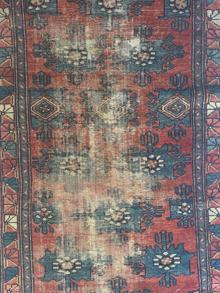 Vintage Worn In Rug - Red - Diamonds & Rust