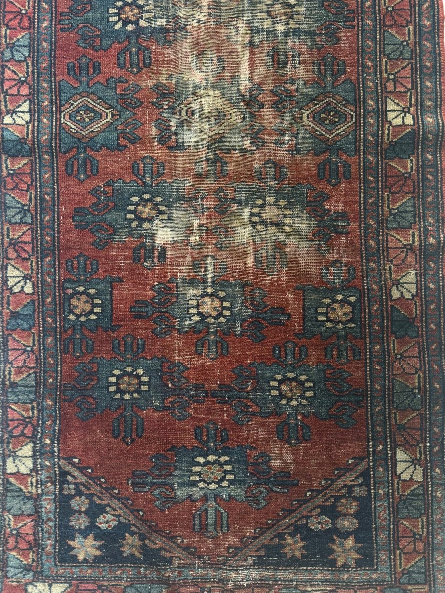 Vintage Worn In Rug - Red - Diamonds & Rust