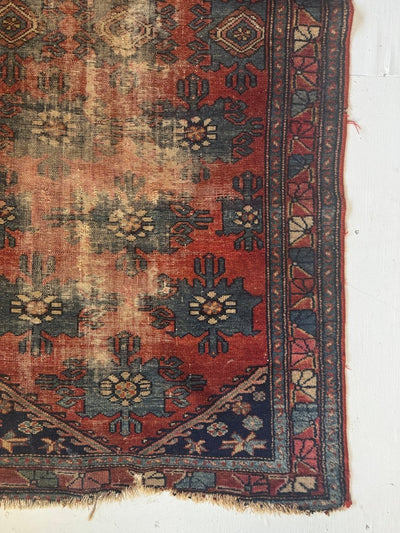 Vintage Worn In Rug - Red - Diamonds & Rust