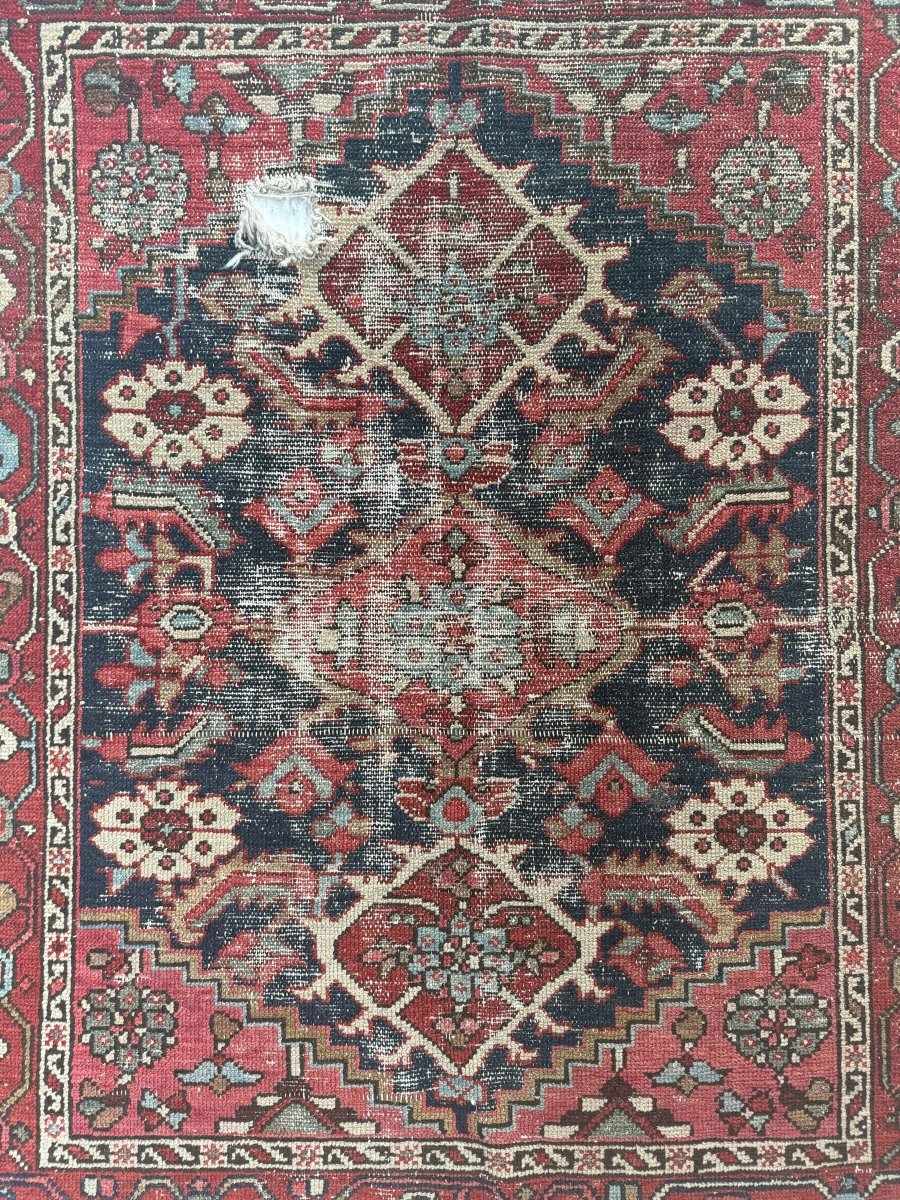 Vintage Worn In Rug - Red - Diamonds & Rust