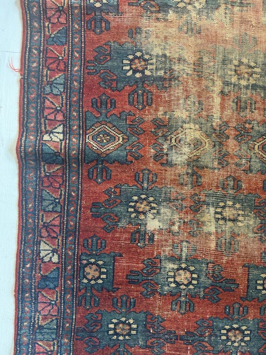 Vintage Worn In Rug - Red - Diamonds & Rust