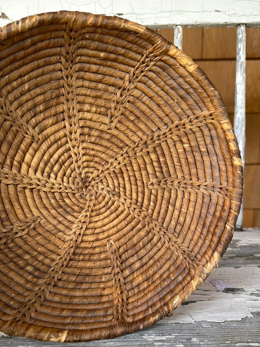 Vintage Woven Bowl - Diamonds & Rust