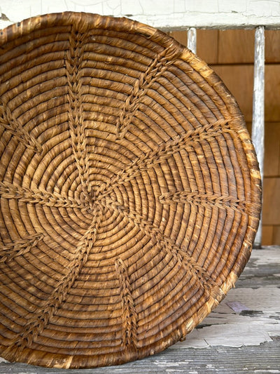 Vintage Woven Bowl - Diamonds & Rust