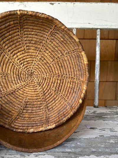 Vintage Woven Bowl - Diamonds & Rust